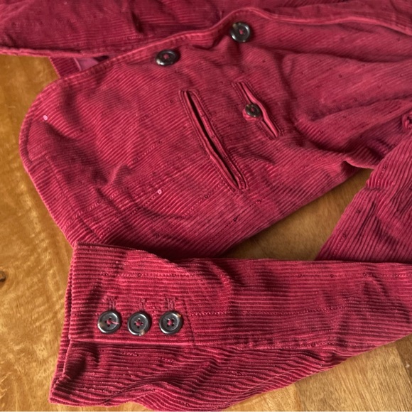 Sequined Y2K AE Red Corduroy Blazer - Picture 4 of 5